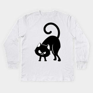 Ominous black cat Kids Long Sleeve T-Shirt